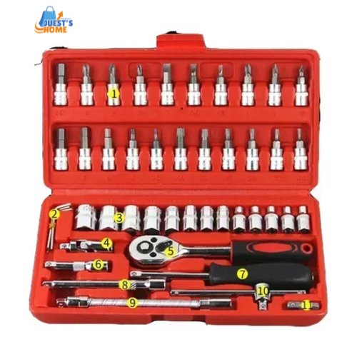 Juego de Herramientas Mecánicas 46/53 Piezas – Acero al Carbono con Maletín