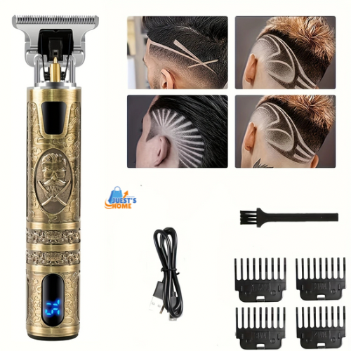 Cortapelos eléctrico con pantalla LCD – Recortadora de cabello y barba recargable por USB