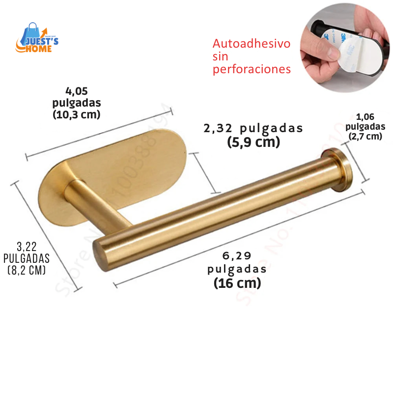 Soporte Adhesivo para Papel Higiénico – Acero Inoxidable sin Taladros
