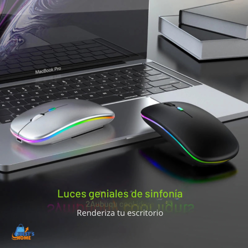 Ratón inalámbrico recargable RGB – Bluetooth con retroiluminación LED para gaming y oficina