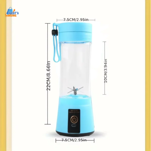 Batidora portátil USB recargable – 6 cuchillas de acero inoxidable, 380 ml