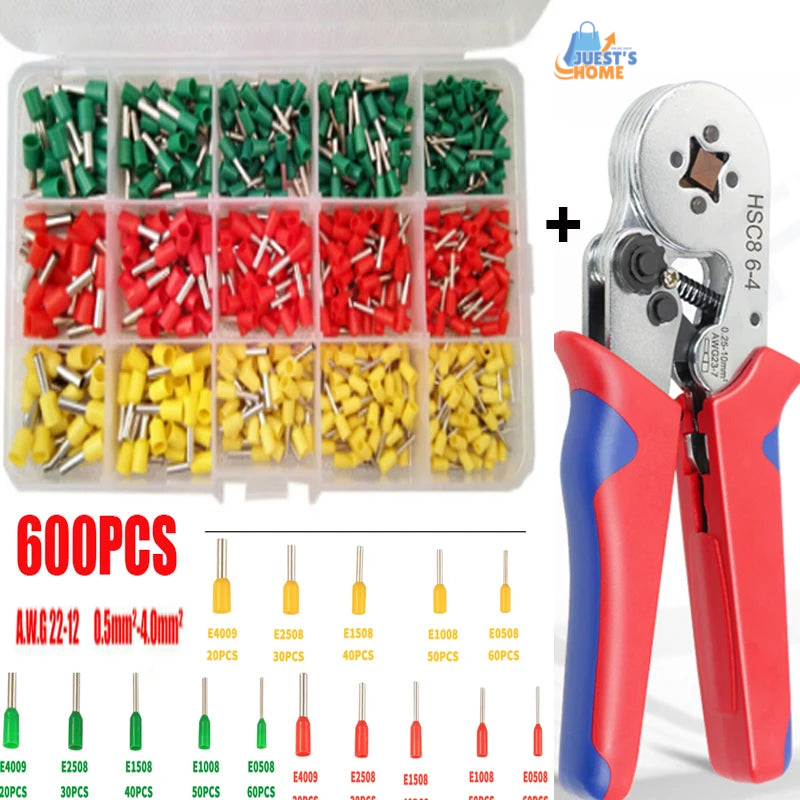 Kit de Terminales Férula + Crimpadora Ajustable – 400 o 2340 piezas