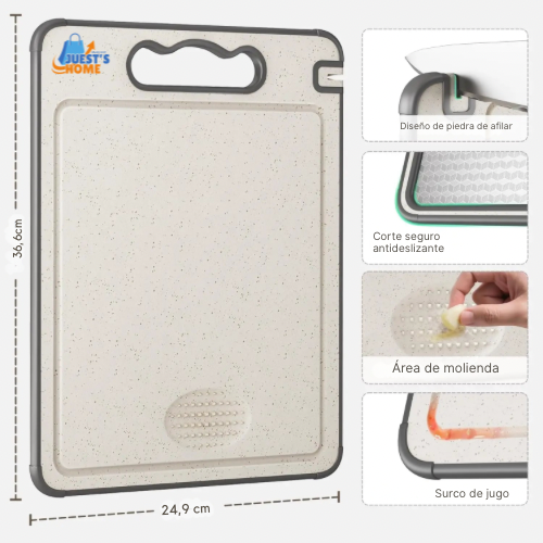 Tabla de cortar de acero inoxidable – Doble cara, antideslizante y resistente a rayones