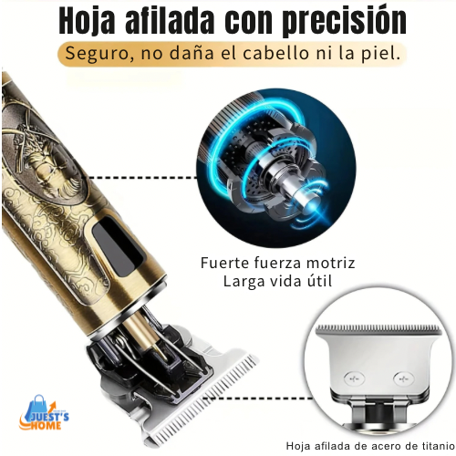 Cortapelos eléctrico con pantalla LCD – Recortadora de cabello y barba recargable por USB