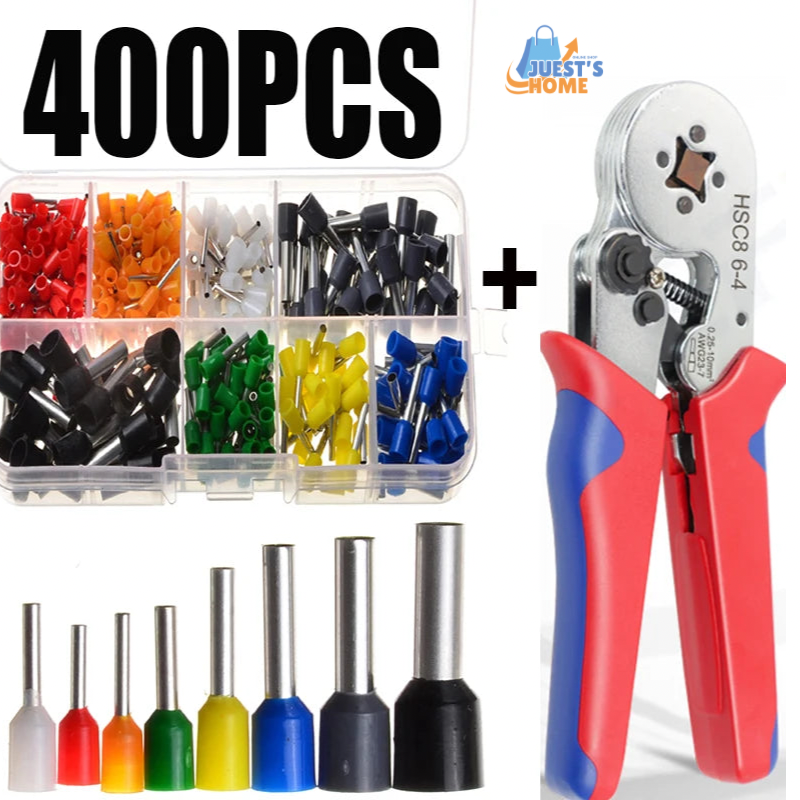 Kit de Terminales Férula + Crimpadora Ajustable – 400 o 2340 piezas