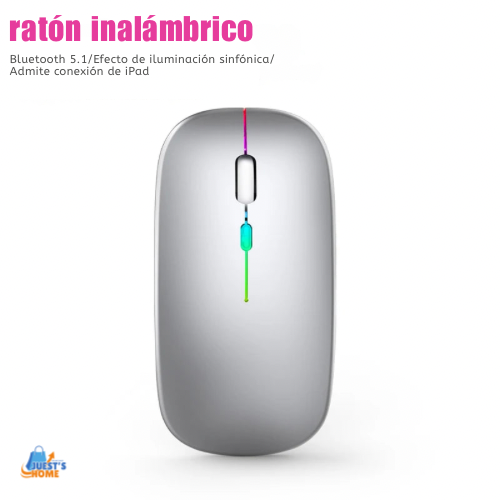 Ratón inalámbrico recargable RGB – Bluetooth con retroiluminación LED para gaming y oficina