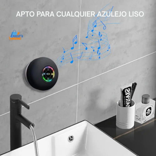 Altavoz Bluetooth impermeable con luces LED – Mini altavoz portátil con ventosa y soporte para móvil