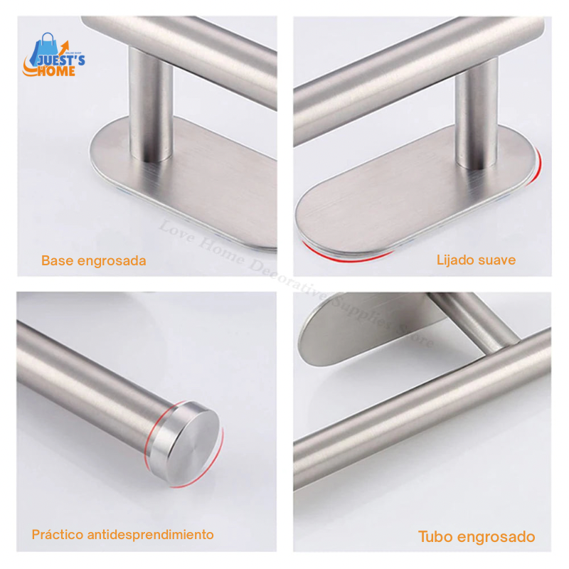 Soporte Adhesivo para Papel Higiénico – Acero Inoxidable sin Taladros
