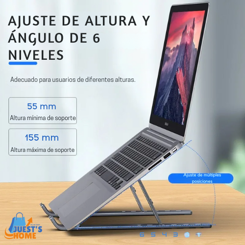 Soporte plegable y ajustable para portátil – Aluminio ligero y portátil