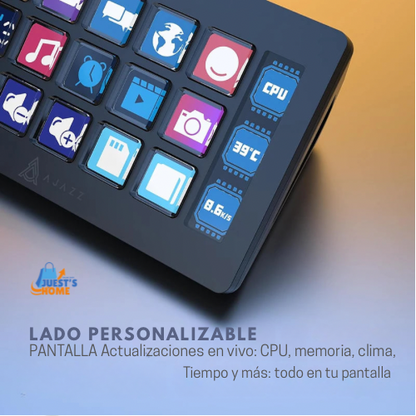 Teclado auxiliar AJAZZ AKP153E – Panel multifuncional con 15 teclas macro programables