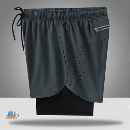 Pantalones Cortos Deportivos 2 en 1 para Hombre