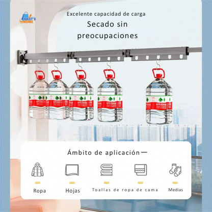 Extendable Clothes Hanger Indoor Retractable Cloth Drying Rack Space Saving Home Laundry Clothesline Wall Mount Clothing Rack