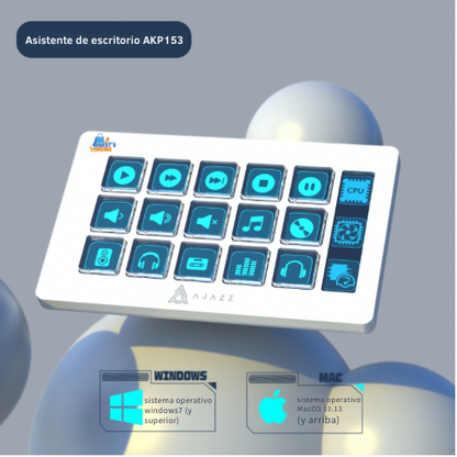 Teclado auxiliar AJAZZ AKP153E – Panel multifuncional con 15 teclas macro programables