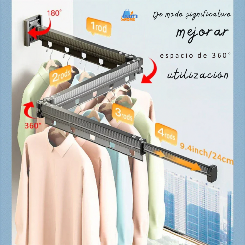Extendable Clothes Hanger Indoor Retractable Cloth Drying Rack Space Saving Home Laundry Clothesline Wall Mount Clothing Rack