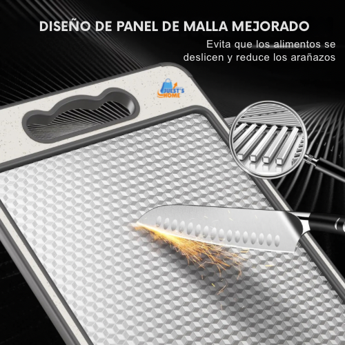 Tabla de cortar de acero inoxidable – Doble cara, antideslizante y resistente a rayones