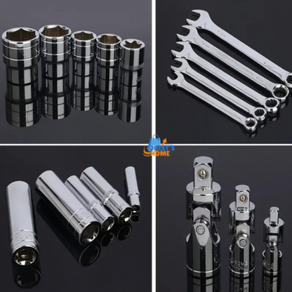 Juego de Herramientas Mecánicas 46/53 Piezas – Acero al Carbono con Maletín