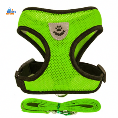 Arnés y Correa Transpirable para Gatos y Perros Pequeños – Reflectante y Ajustable