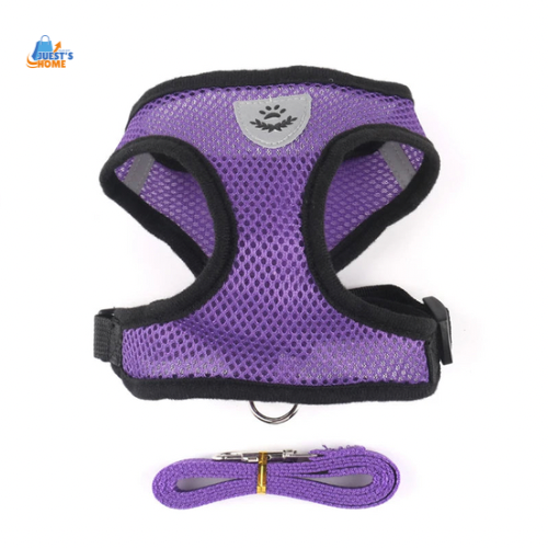 Arnés y Correa Transpirable para Gatos y Perros Pequeños – Reflectante y Ajustable