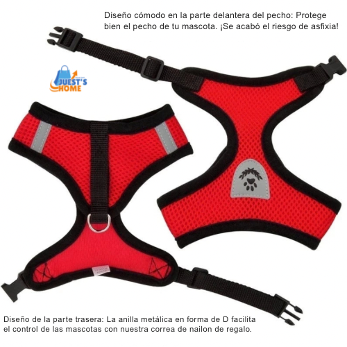 Arnés y Correa Transpirable para Gatos y Perros Pequeños – Reflectante y Ajustable