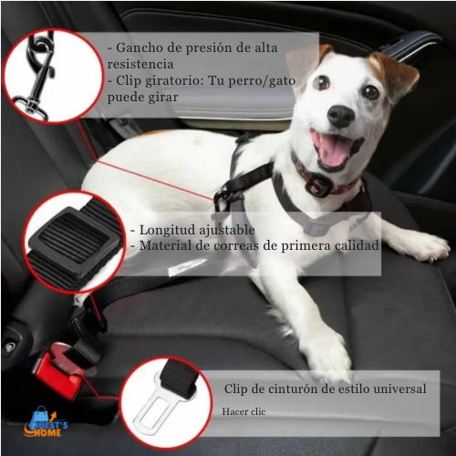 Cinturón de Seguridad Ajustable para Perros – Nylon Resistente y Enganche Rápido