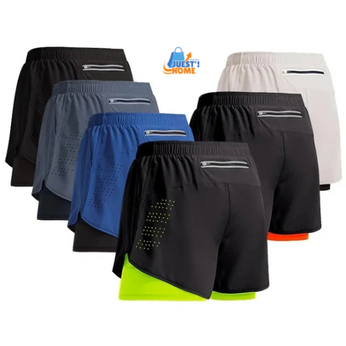 Pantalones Cortos Deportivos 2 en 1 para Hombre