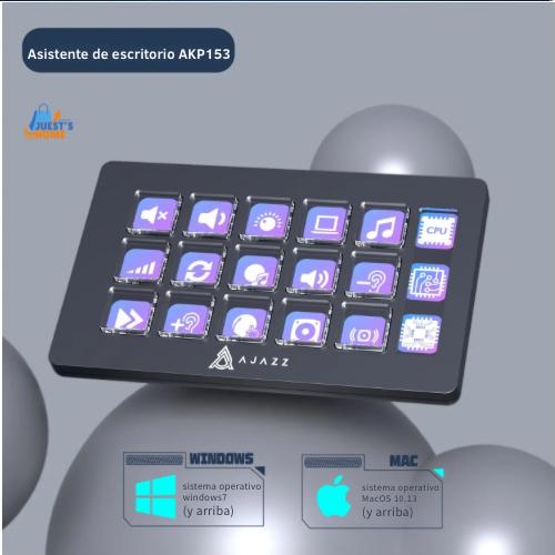 Teclado auxiliar AJAZZ AKP153E – Panel multifuncional con 15 teclas macro programables