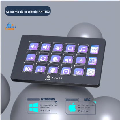 Teclado auxiliar AJAZZ AKP153E – Panel multifuncional con 15 teclas macro programables