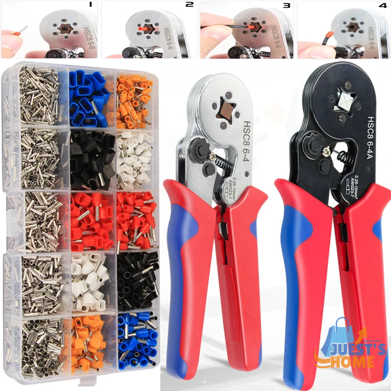 Kit de Terminales Férula + Crimpadora Ajustable – 400 o 2340 piezas