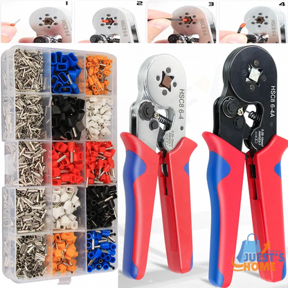 Kit de Terminales Férula + Crimpadora Ajustable – 400 o 2340 piezas
