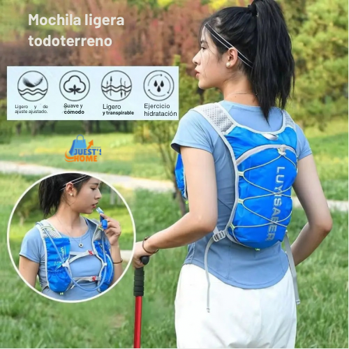 Mochila de Hidratación 2 L Transpirable y Reflectante