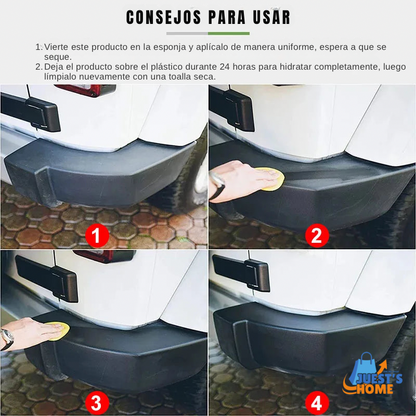 Restaurador de Plásticos y Cuero para Coche – Efecto Negro Brillante