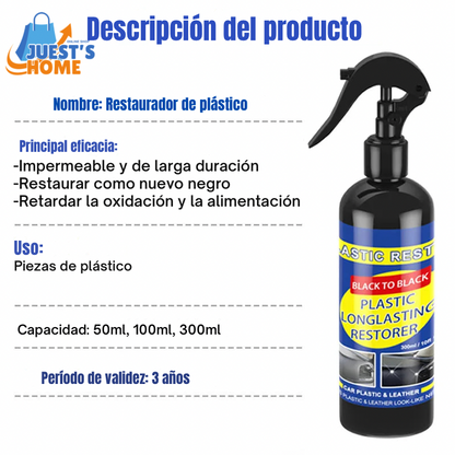 Restaurador de Plásticos y Cuero para Coche – Efecto Negro Brillante