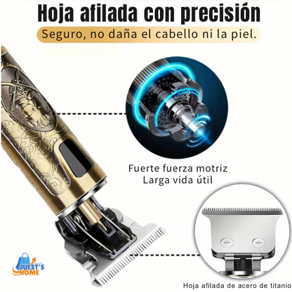 Cortapelos eléctrico con pantalla LCD – Recortadora de cabello y barba recargable por USB