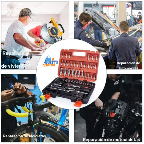 Juego de Herramientas Mecánicas 46/53 Piezas – Acero al Carbono con Maletín