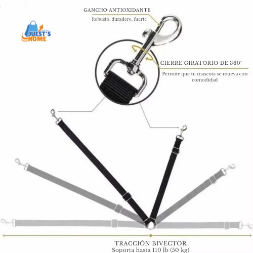 Cinturón de Seguridad Ajustable para Perros – Nylon Resistente y Enganche Rápido