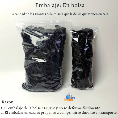 Guantes desechables negros de nitrilo – Sin látex ni polvo, resistentes para limpieza, peluquería y uso doméstico (20 / 50 / 100 unidades)