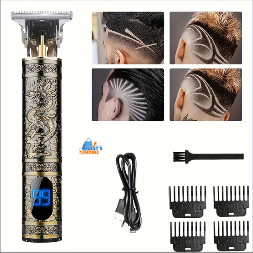 Cortapelos eléctrico con pantalla LCD – Recortadora de cabello y barba recargable por USB
