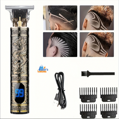 Cortapelos eléctrico con pantalla LCD – Recortadora de cabello y barba recargable por USB