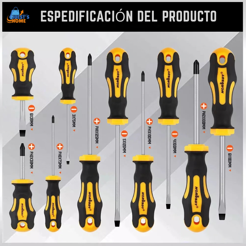 Juego de 11 Destornilladores Magnéticos HORUSDY