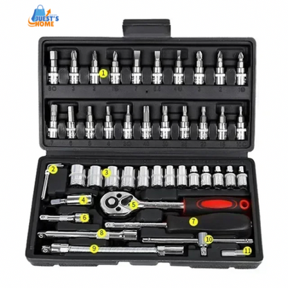 Juego de Herramientas Mecánicas 46/53 Piezas – Acero al Carbono con Maletín