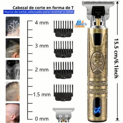 Cortapelos eléctrico con pantalla LCD – Recortadora de cabello y barba recargable por USB
