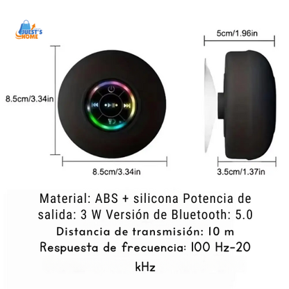 Altavoz Bluetooth impermeable con luces LED – Mini altavoz portátil con ventosa y soporte para móvil