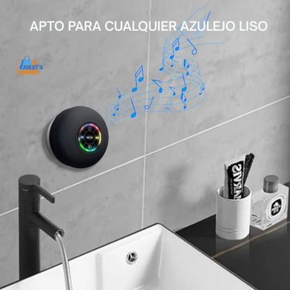 Altavoz Bluetooth impermeable con luces LED – Mini altavoz portátil con ventosa y soporte para móvil