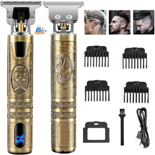 Cortapelos eléctrico con pantalla LCD – Recortadora de cabello y barba recargable por USB