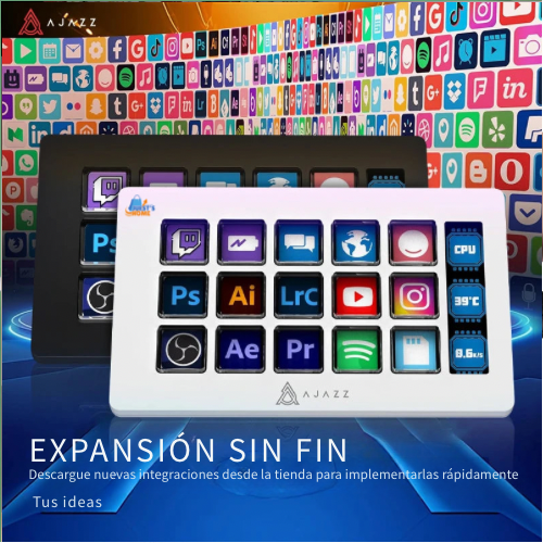 Teclado auxiliar AJAZZ AKP153E – Panel multifuncional con 15 teclas macro programables