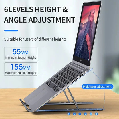 Soporte plegable y ajustable para portátil – Aluminio ligero y portátil