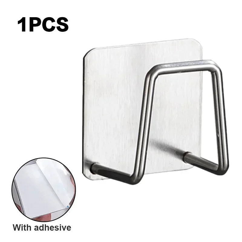 Soporte Adhesivo de Acero Inoxidable para Esponjas – Pack x5