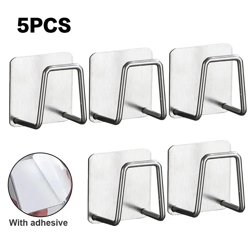 Soporte Adhesivo de Acero Inoxidable para Esponjas – Pack x5