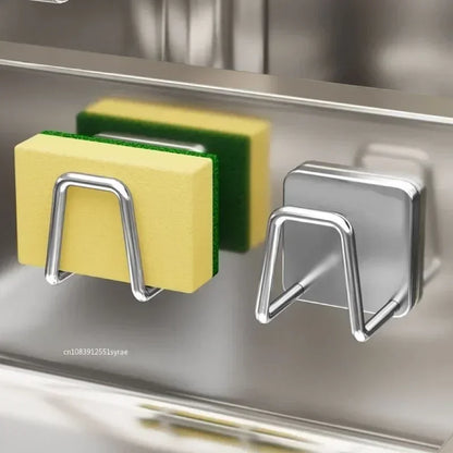 Soporte Adhesivo de Acero Inoxidable para Esponjas – Pack x5