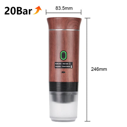 Cafetera Espresso Portátil Inalámbrica 3 en 1 para Cápsulas y Café Molido